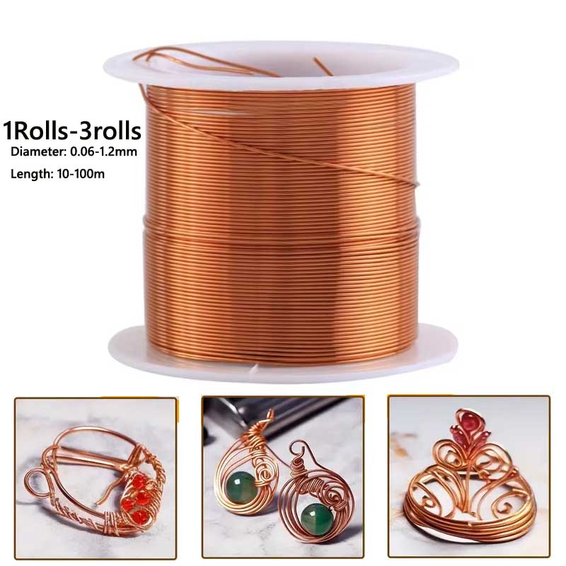 Jewelry Making Wire - 1-3Roll Soft Copper Wire for Electroculture