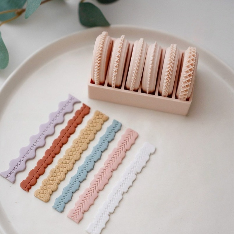 Jewelry Making Hand Tools - 6pcs Polymer Clay Lace Texture Rolling