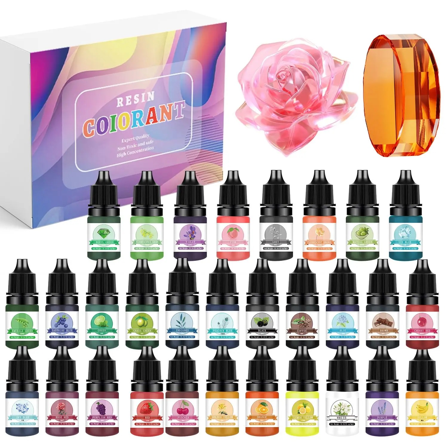 Jewelry Making Uv Resin Kit - 30Colors 5ml Epoxy Resin Pigment Kits