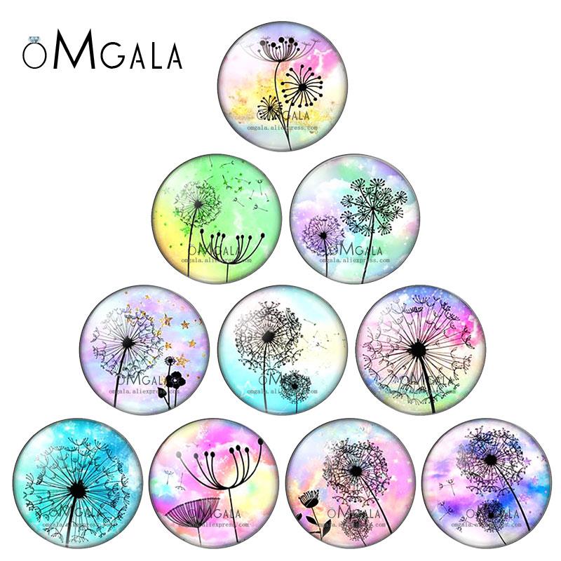 Jewelry Making Drawing - Fashion Dandelion Art Drawings 10mm/12mm/14mm/16mm/18mm/20mm/25mm Round