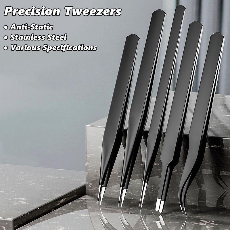 Jewelry Making Hand Tools - Precision Tweezers Set, Premium Anti-Static Stainless