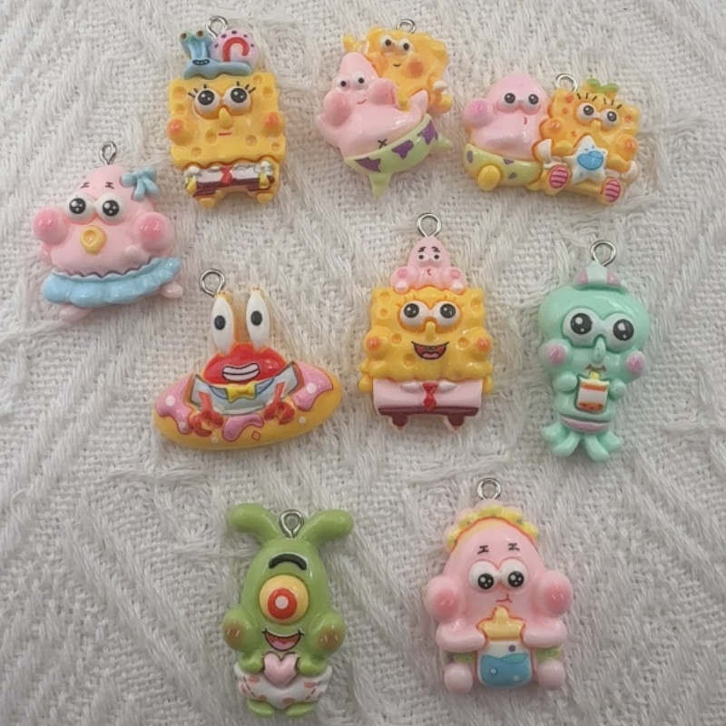 Jewelry Making Birthday Party - 10pcs cartoon resin pendant, DIY jewelry