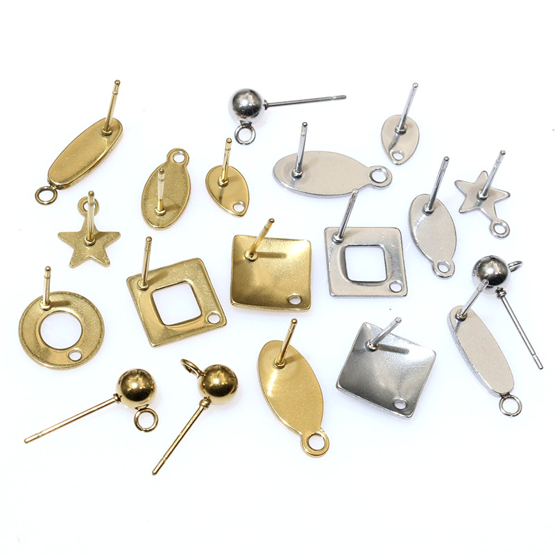 Jewelry Making Articles - 20pcs Stainless Steel Craft Earring Studs
