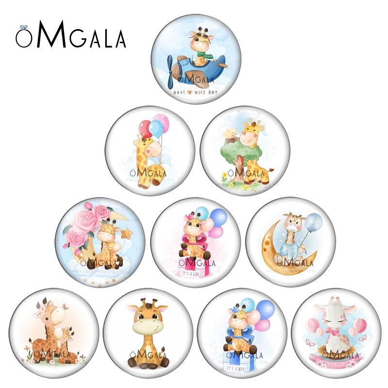 Jewelry Making Drawing - Cartoon Cute Giraffe Art Drawings 10mm/12mm/18mm/20mm/25mm