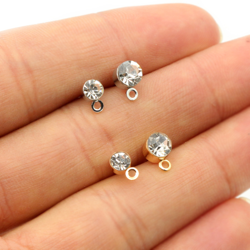 Jewelry Making Soldering Kit - 50pcs Stud Earrings Pins with Zircon