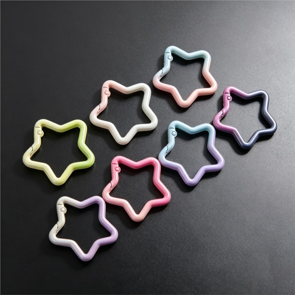 Jewelry Making Articles - 5PCS Gradient Star Shape Spring Ring