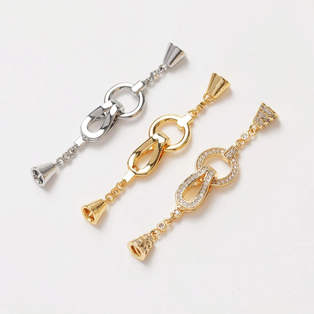 1PCS Cz Pave Necklace Connecto - Jewelry Making Hand Tools ulasan dan harga