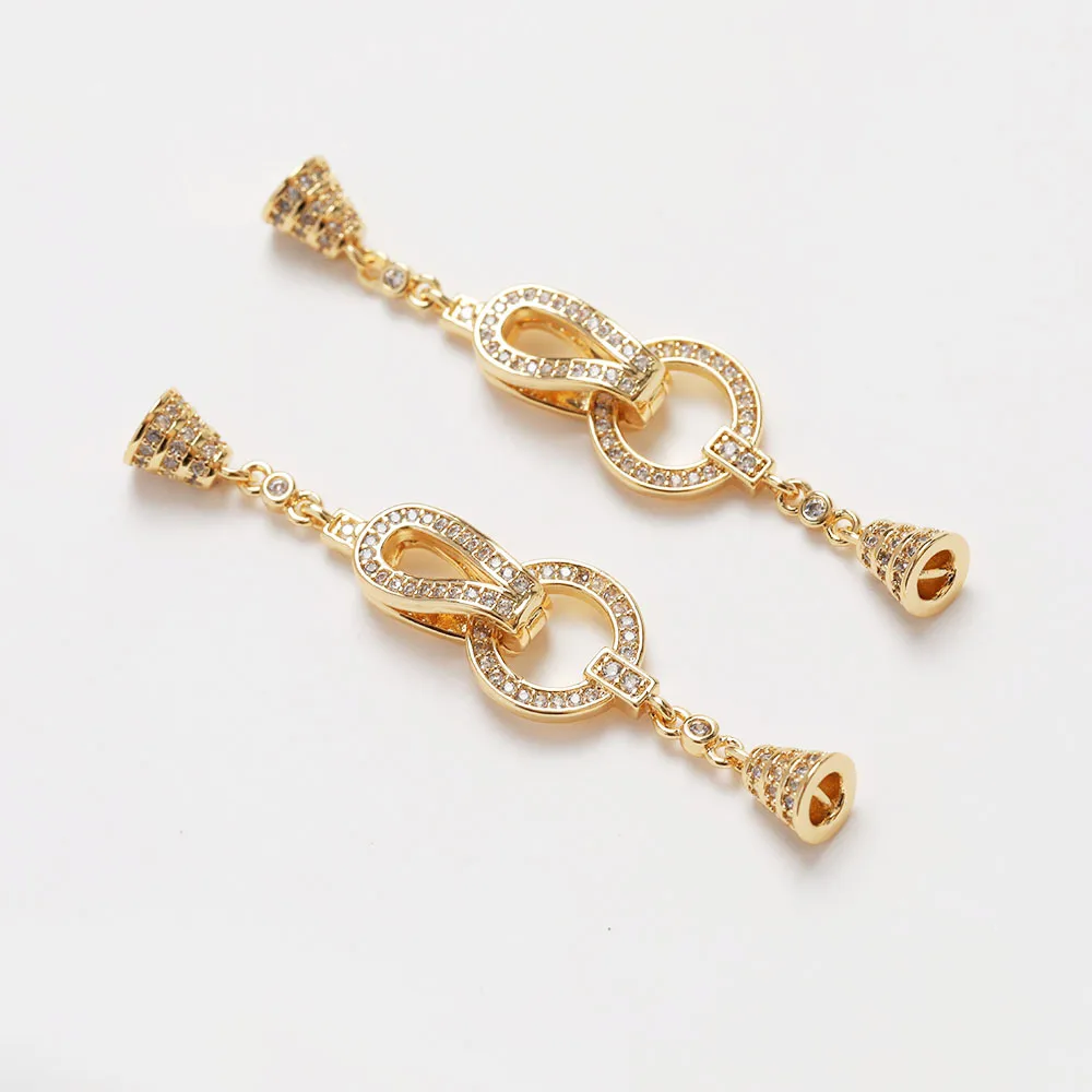1PCS Cz Pave Necklace Connecto - Jewelry Making Hand Tools ulasan dan harga