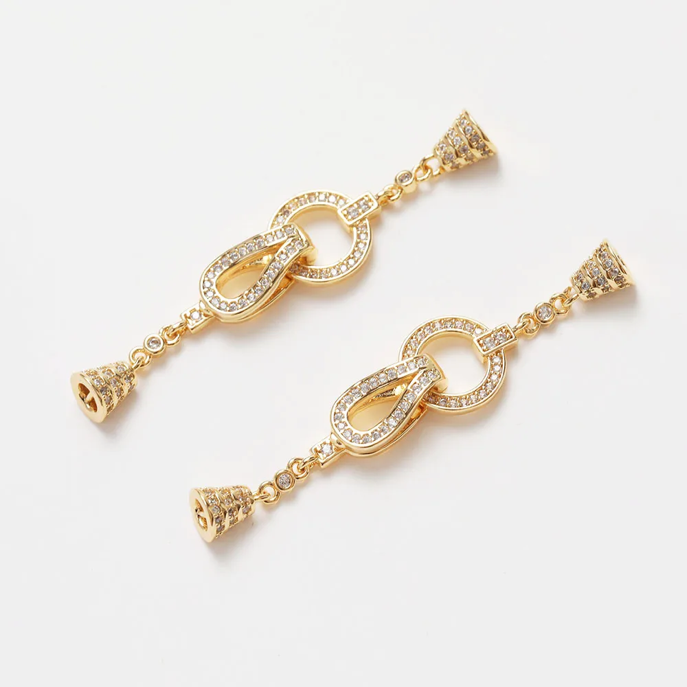 1PCS Cz Pave Necklace Connecto - Jewelry Making Hand Tools ulasan dan harga