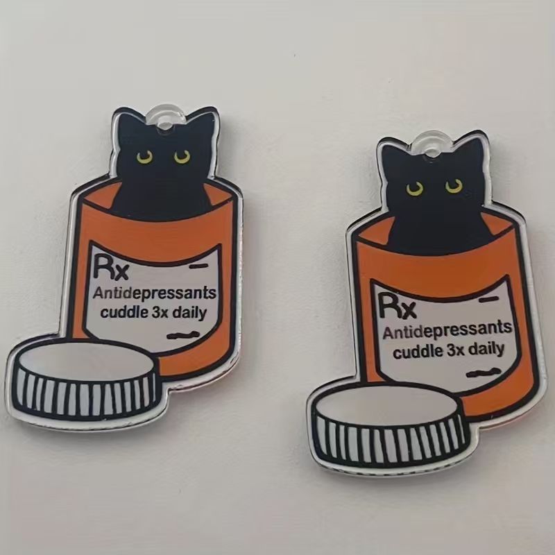 10pcs acrylic medicine cat pen - Jewelry Making Birthday Party ulasan dan harga