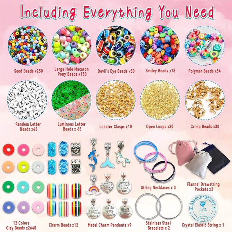 3400pcs Beads Charms Jewelry M - Jewelry Making Birthday Party ulasan dan harga