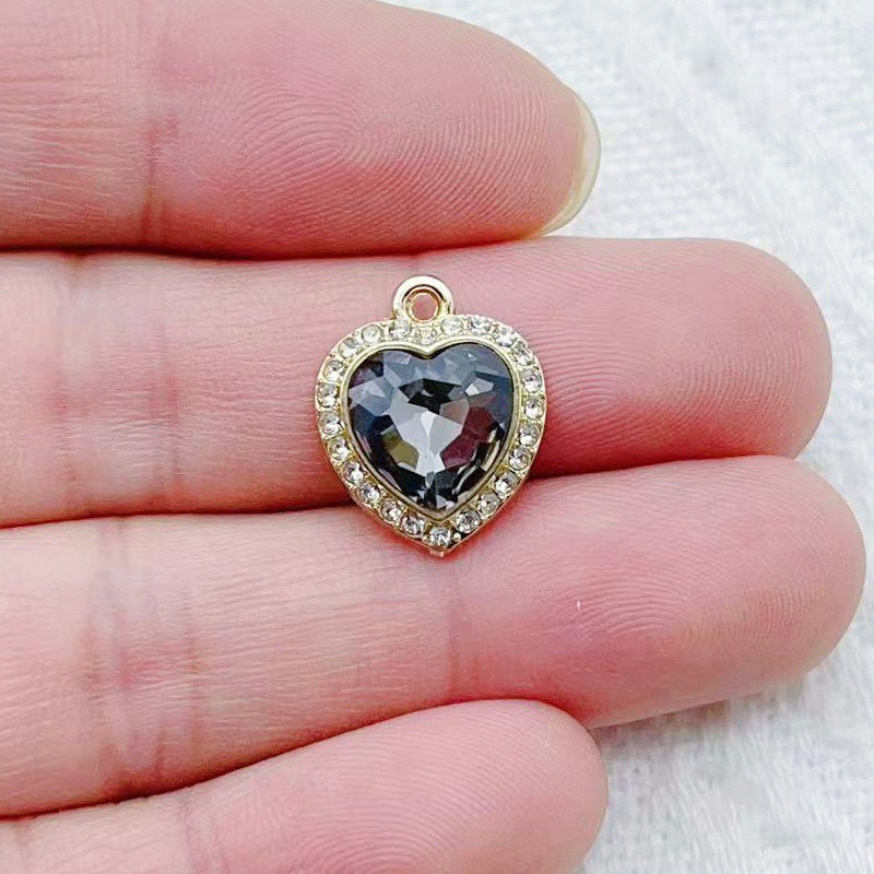 10pcs heart-shaped inlaid colo - Jewelry Making Birthday Party ulasan dan harga