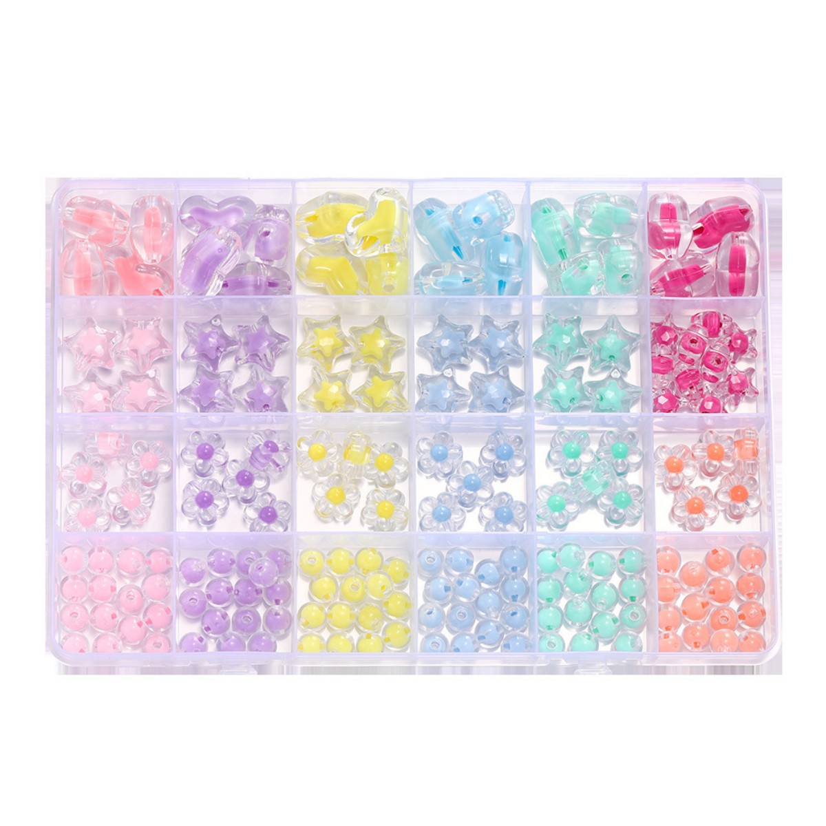 174pcs/Box Heart Acrylic Beads - Jewelry Making Birthday Party ulasan dan harga