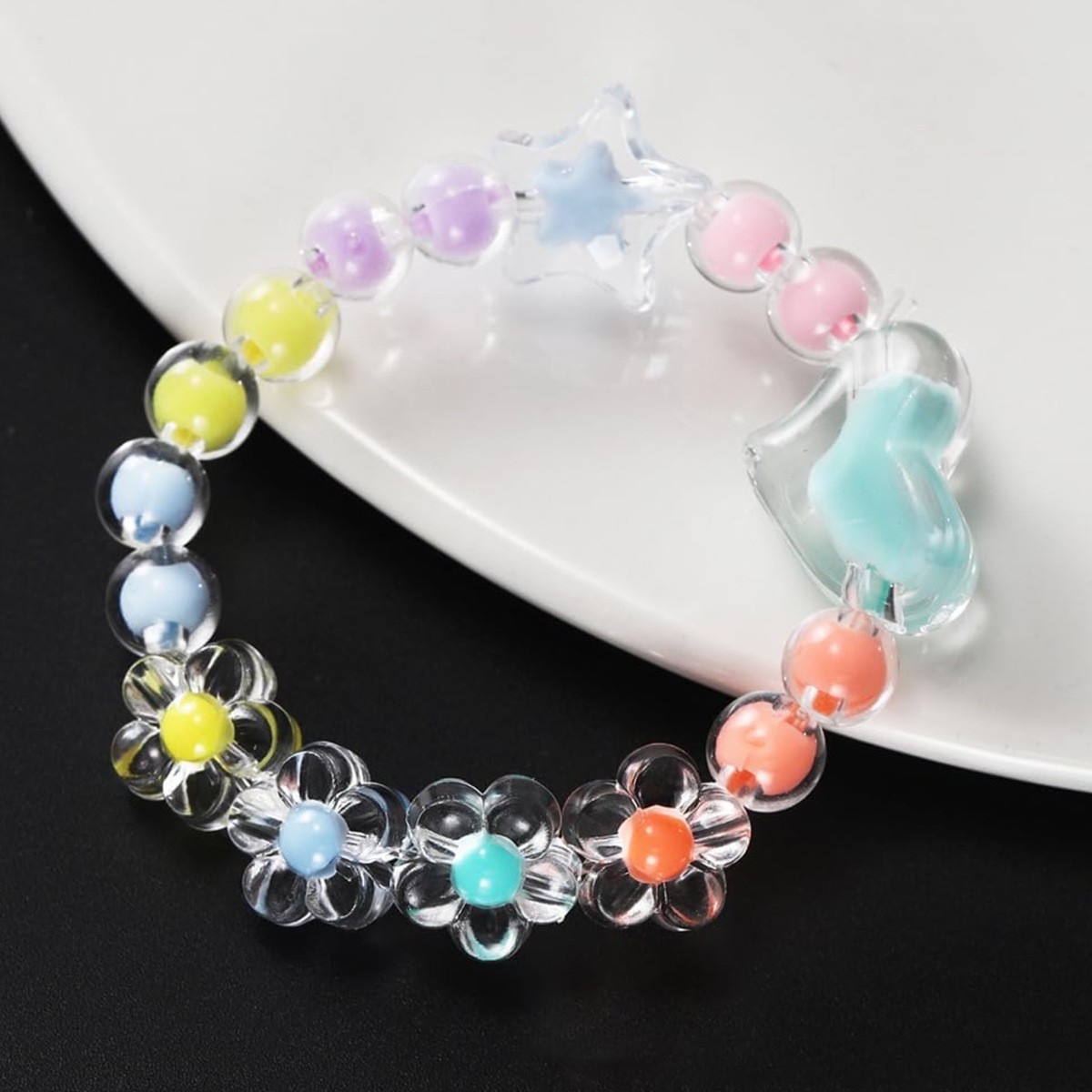 174pcs/Box Heart Acrylic Beads - Jewelry Making Birthday Party ulasan dan harga