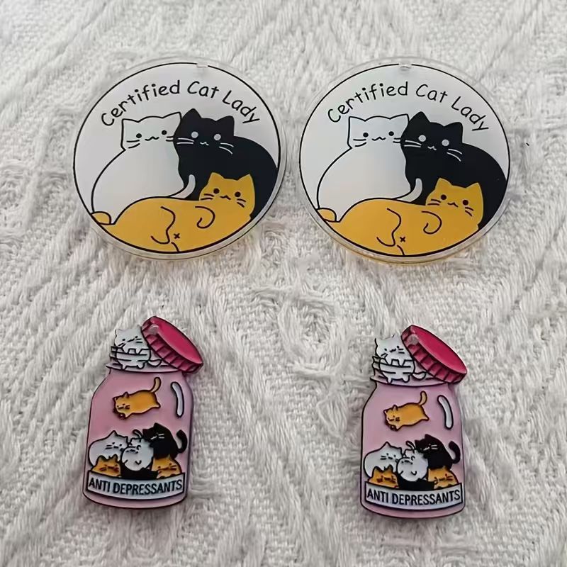 10pcs acrylic cute cat pendant - Jewelry Making Birthday Party ulasan dan harga
