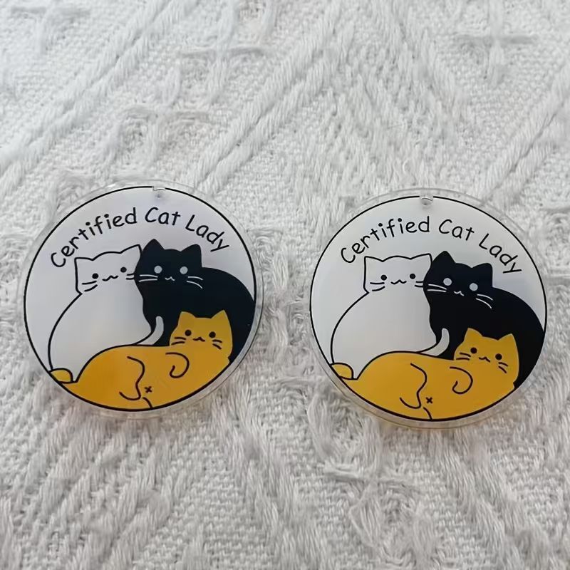 10pcs acrylic cute cat pendant - Jewelry Making Birthday Party ulasan dan harga