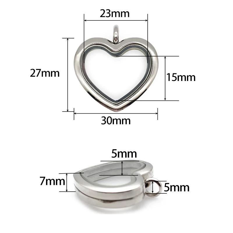 24mm 30mm heart Floating Locke - Jewelry Making Birthday Party ulasan dan harga