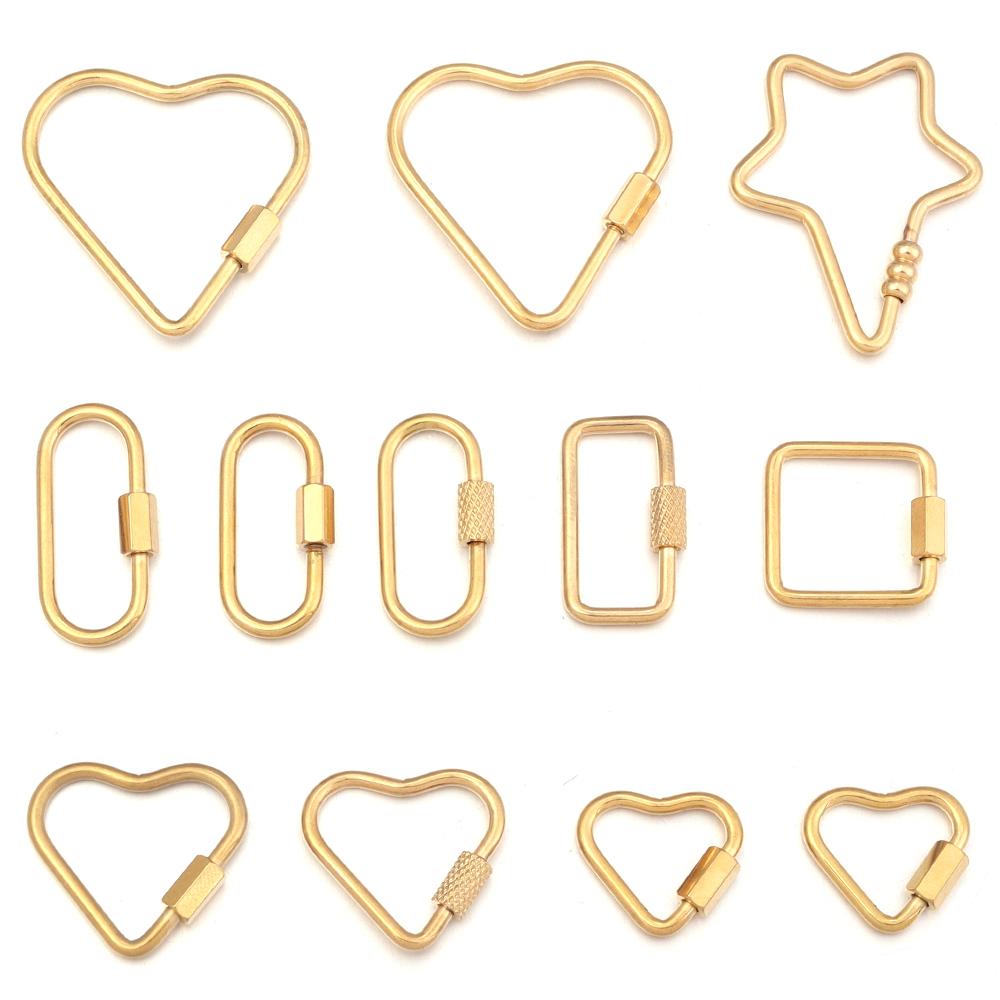 2pcs Gold Stainless Steel Hear - Jewelry Making Articles ulasan dan harga