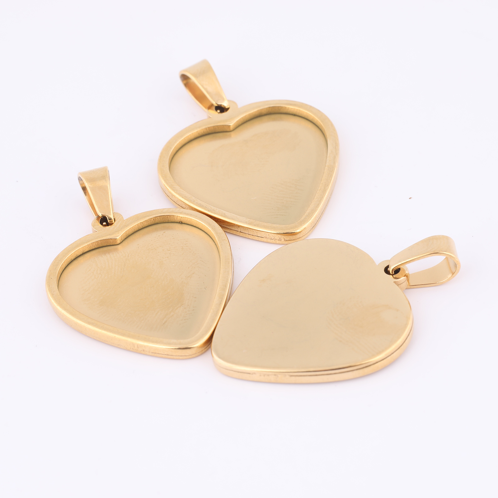 5pcs 20mm Heart Cabochon Trays - Jewelry Making Soldering Kit ulasan dan harga