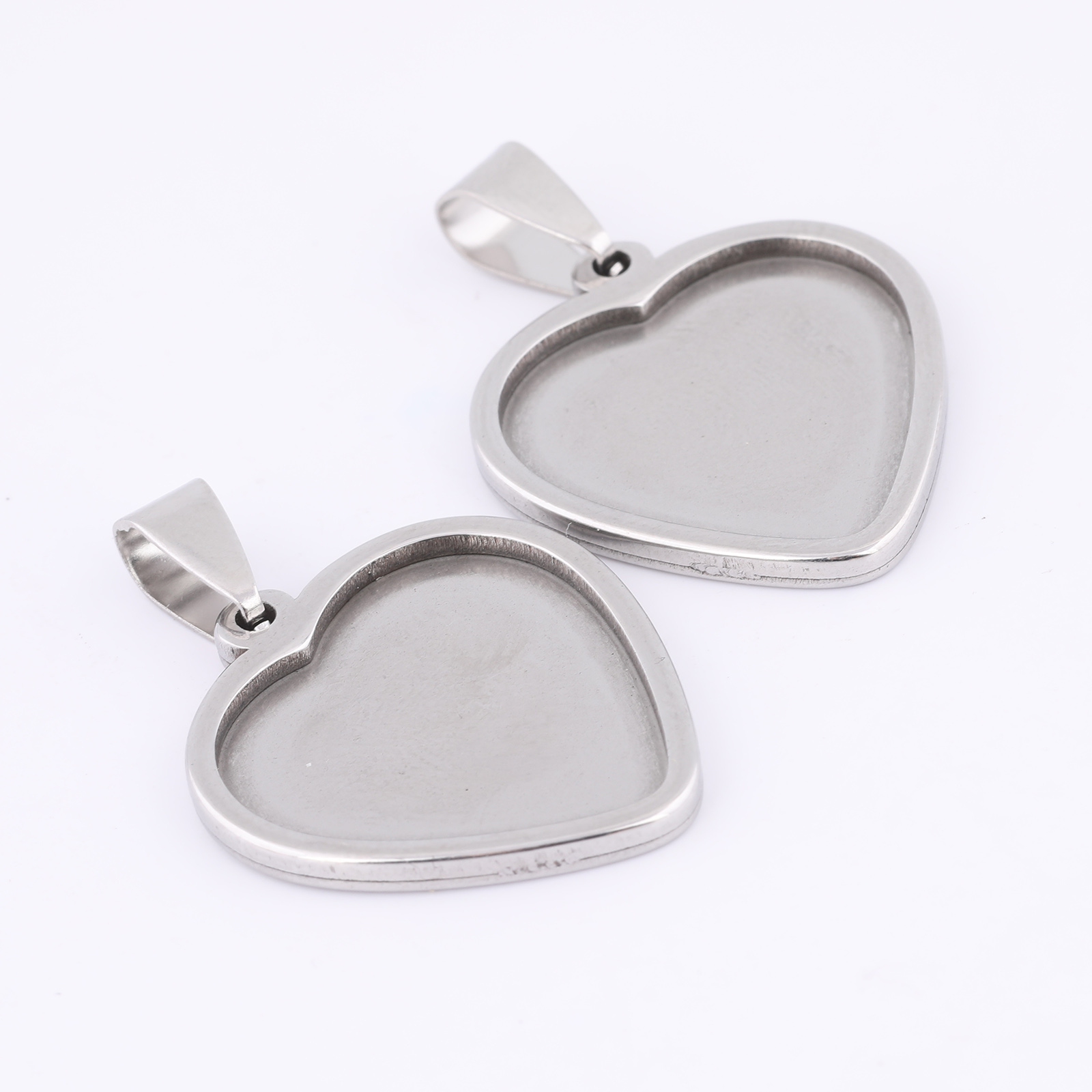 5pcs 20mm Heart Cabochon Trays - Jewelry Making Soldering Kit ulasan dan harga