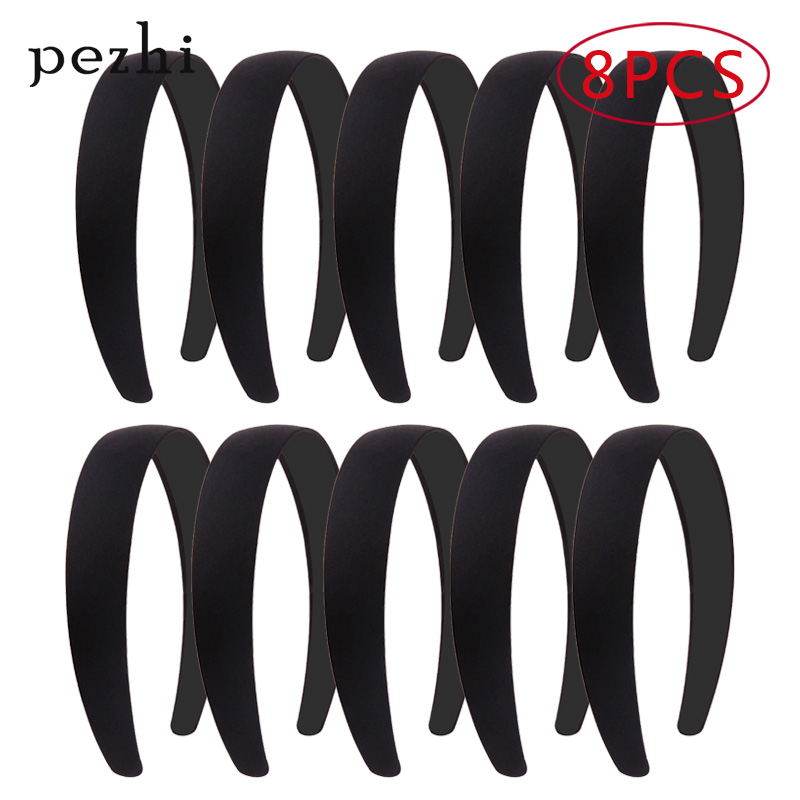 4pcs Black simple wide hair ba - Jewelry Making Adults ulasan dan harga