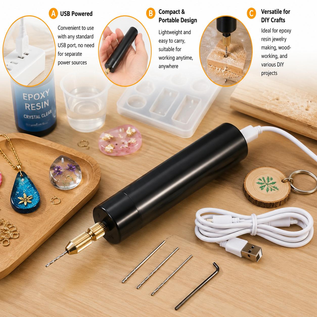 Mini Electric Drill USB Powere - Jewelry Making Dc ulasan dan harga