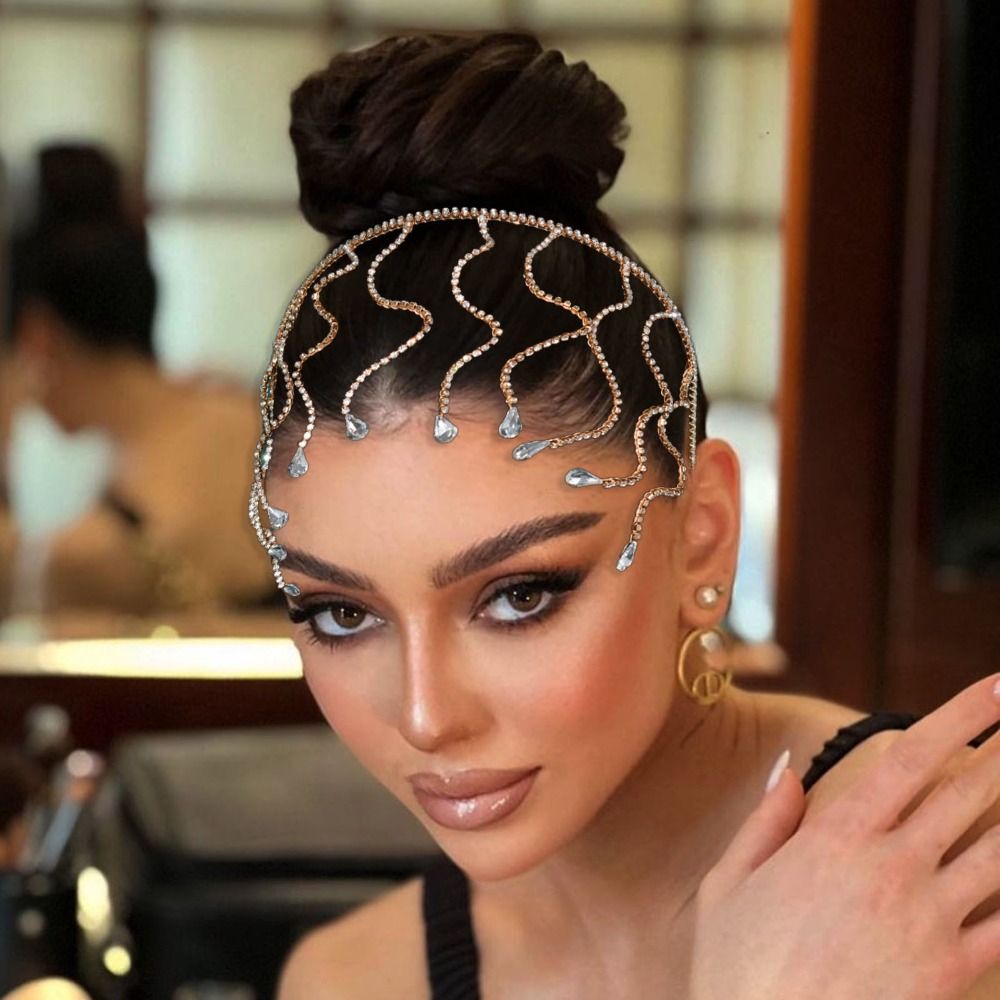 Snake Bend Rhinestone Headband - Jewelry Making Adults ulasan dan harga