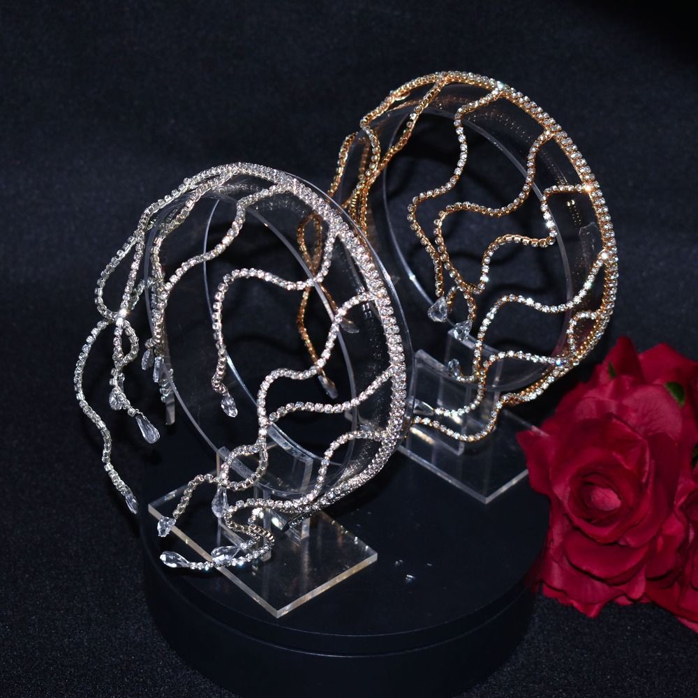 Snake Bend Rhinestone Headband - Jewelry Making Adults ulasan dan harga
