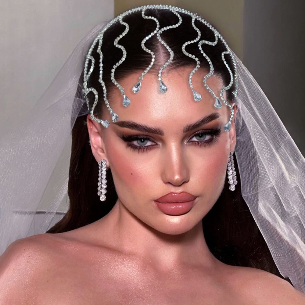 Snake Bend Rhinestone Headband - Jewelry Making Adults ulasan dan harga