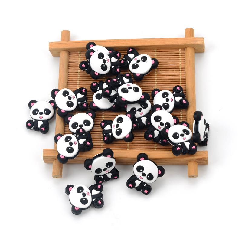 Panda Silicone Beads 5pcs/lot  - Jewelry Making 3 Year Old ulasan dan harga