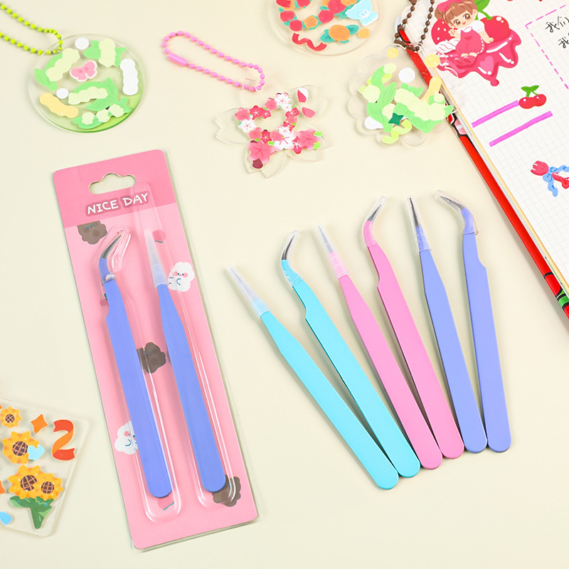 6pcs Tweezers Set - Angle and  - Jewelry Making Hand Tools ulasan dan harga
