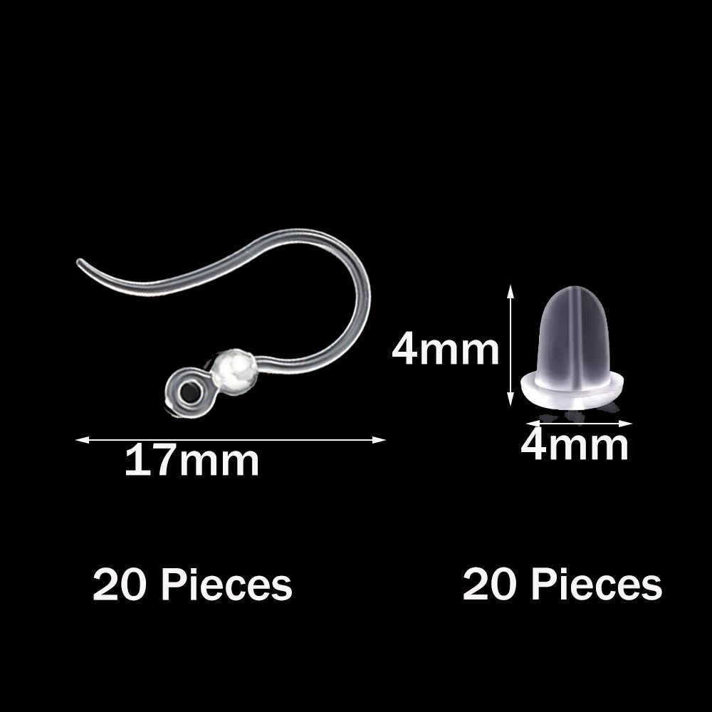 40pcs Clear Plastic Earring Ho - Jewelry Making Wire ulasan dan harga