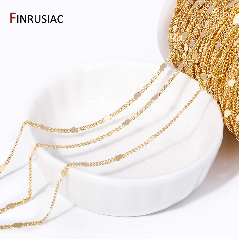 14K Gold Plated Brass Sequins  - Chain Roll Cable ulasan dan harga