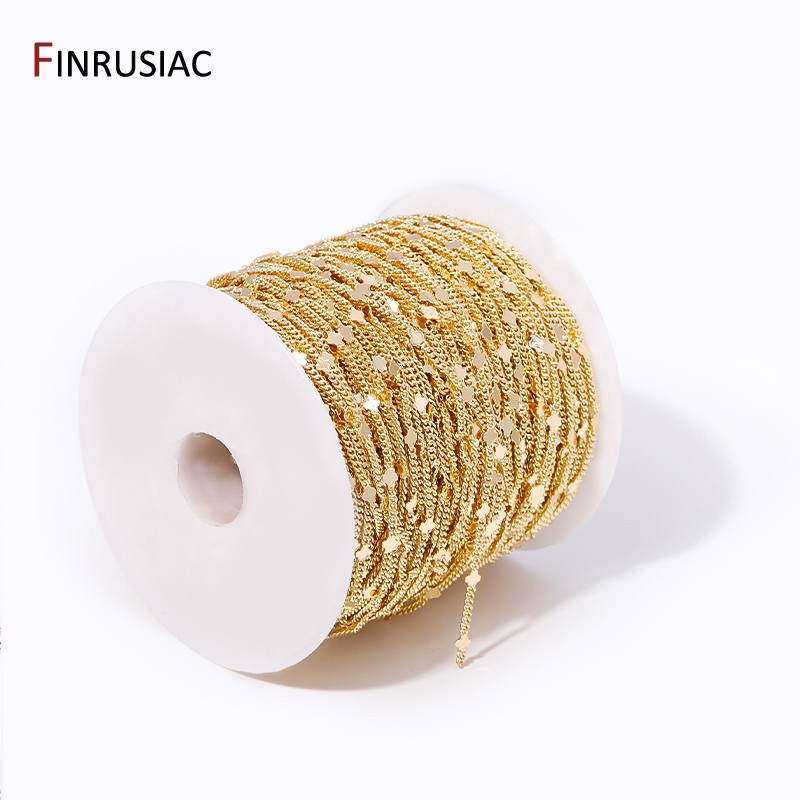 14K Gold Plated Brass Sequins  - Chain Roll Cable ulasan dan harga