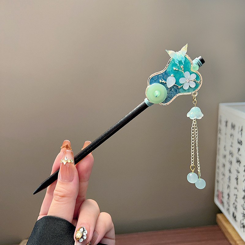 Classic Tassel Hair Stick Blac - Jewelry Making Adults ulasan dan harga