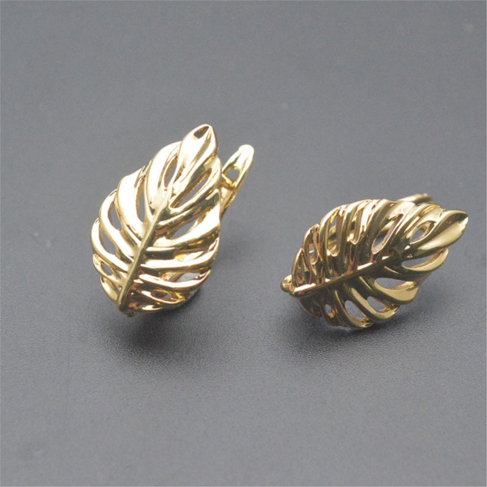 1/2Pcs 18K Gold Plated Brass L - Jewelry Making Articles ulasan dan harga