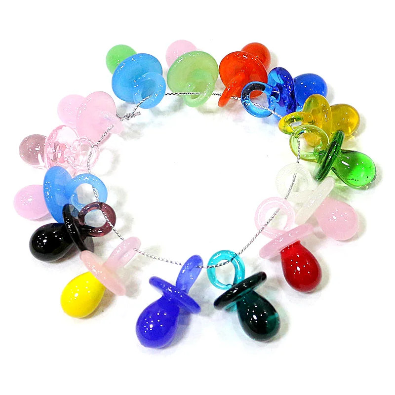 1PC Mini Glass Pacifier Charm  - Jewelry Making 3 Year Old ulasan dan harga